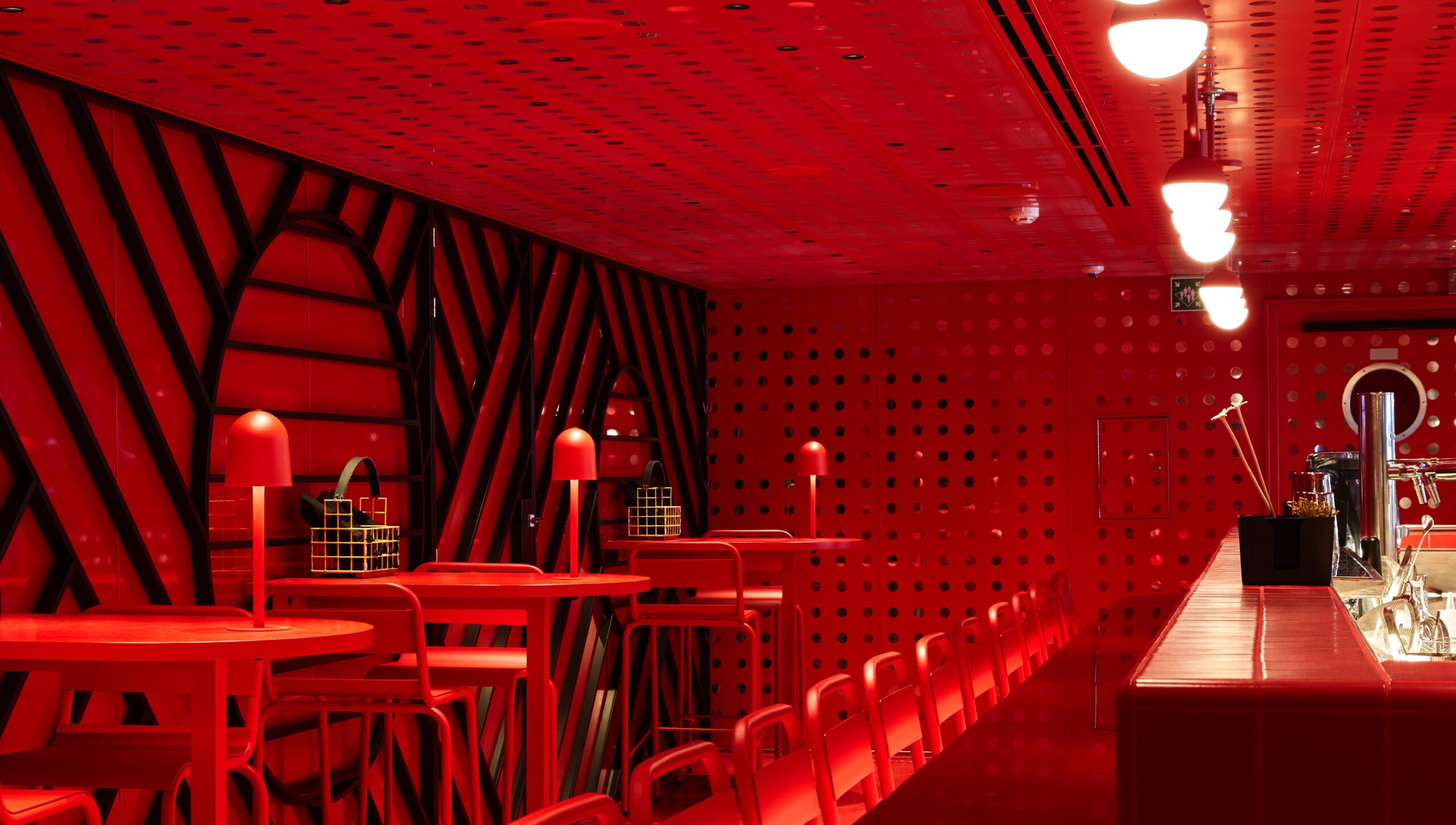 Razzle Dazzle restaurant Red Bar interior.